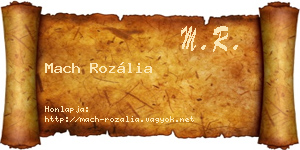 Mach Rozália névjegykártya